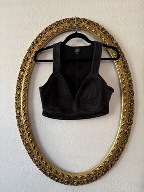 Target Black denim Crop Tank